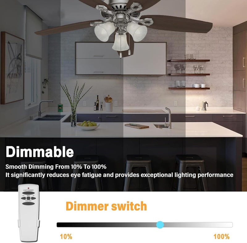 CeilingBreeze Fan-HD Remote Control for Hampton Bay, Hunter,Harbor Brezee Ceiling Fans, 3-Speed Light Dimmer 303.9MHz, Replaces L3H2010FANHD L3H2014FANHD UC7078T CHQ7078T HD5 (Remote Only) - Image 5